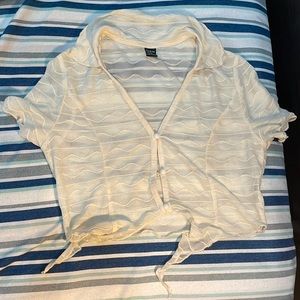 See through mermaid trim crop top